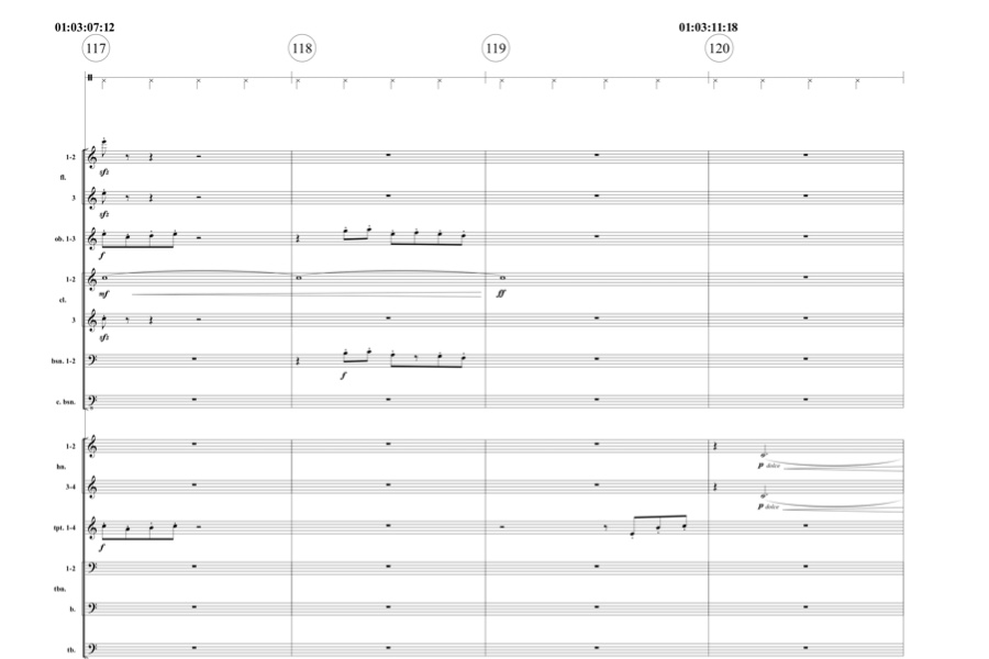 Sample prepared score - Film music; Music Engraving, Music Copyist, Scores