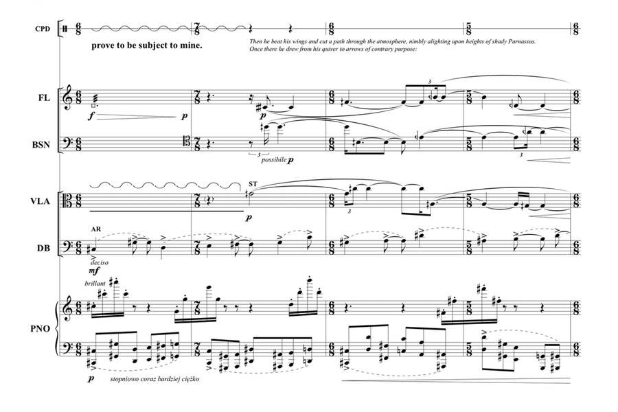 Sample prepared score - Contemporary music; Music Engraving, Music Copyist, Scores