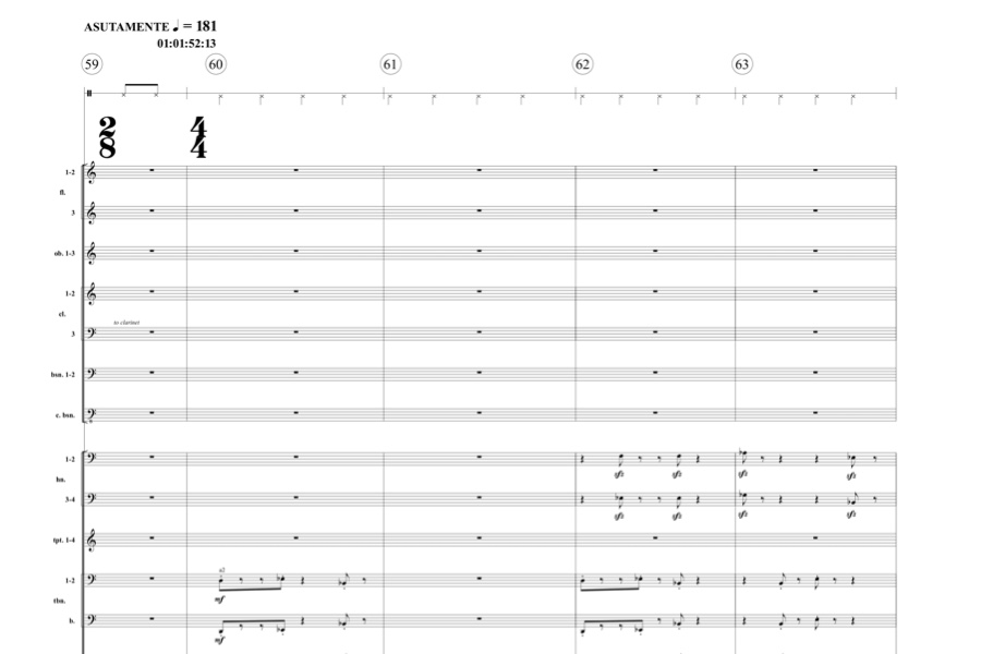 Sample score - Film music; Music Engraving, Music Copyist, Scores